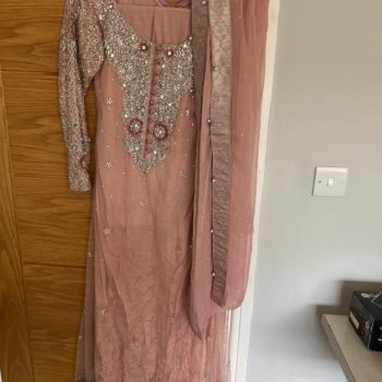 Dusky Pink/ Coral 3pc Asian suit