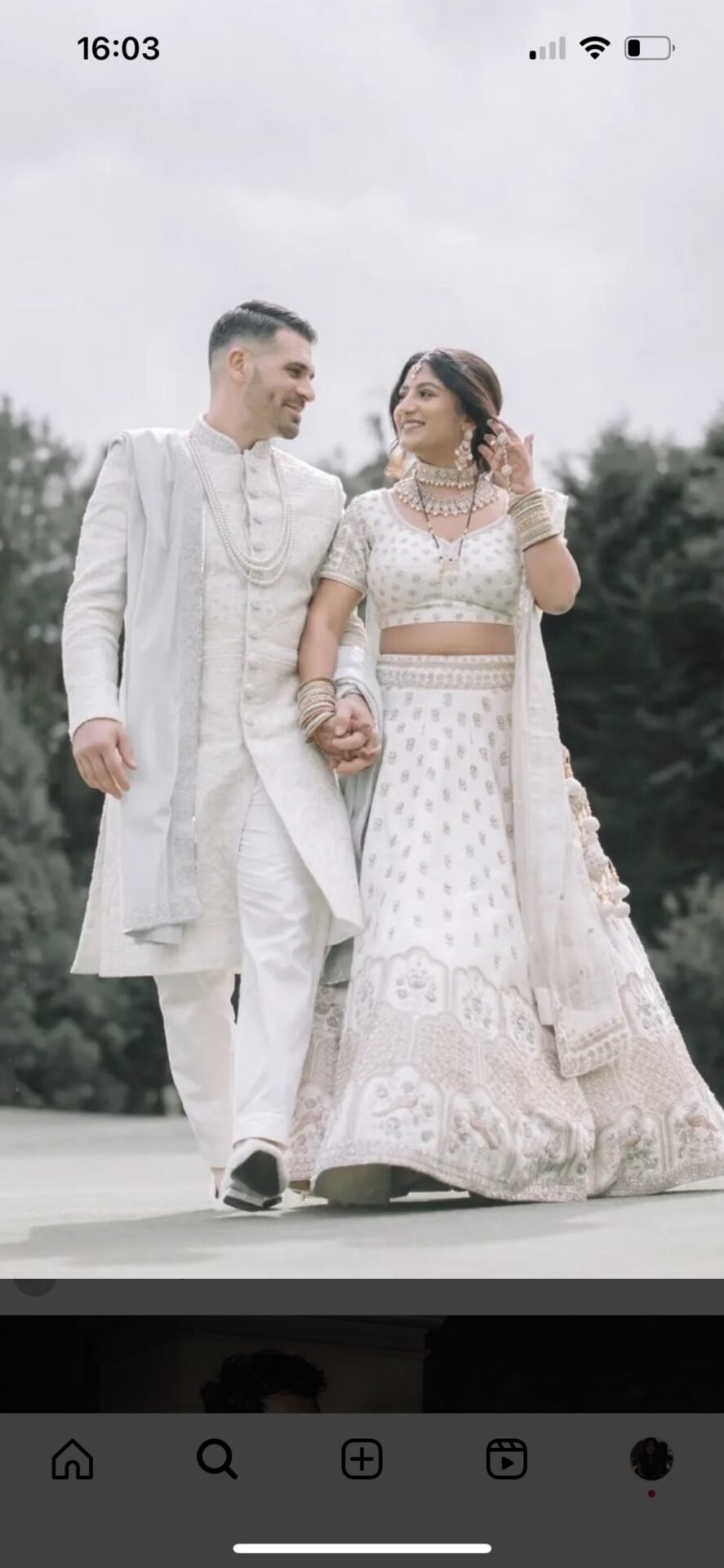Ivory bridal lengha