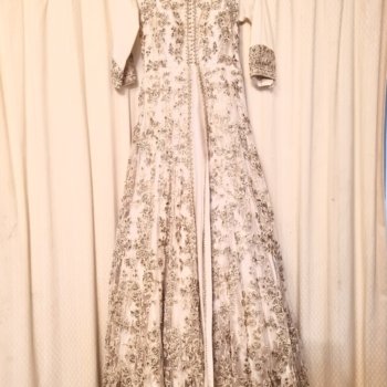 Elegant, White, Creamy Dress With Matching Dupatta