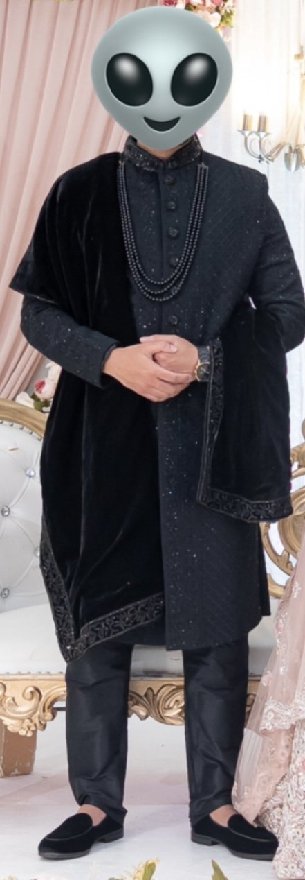 Men’s Wedding Sherwani Black
