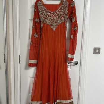 Orange Anarkali Suit