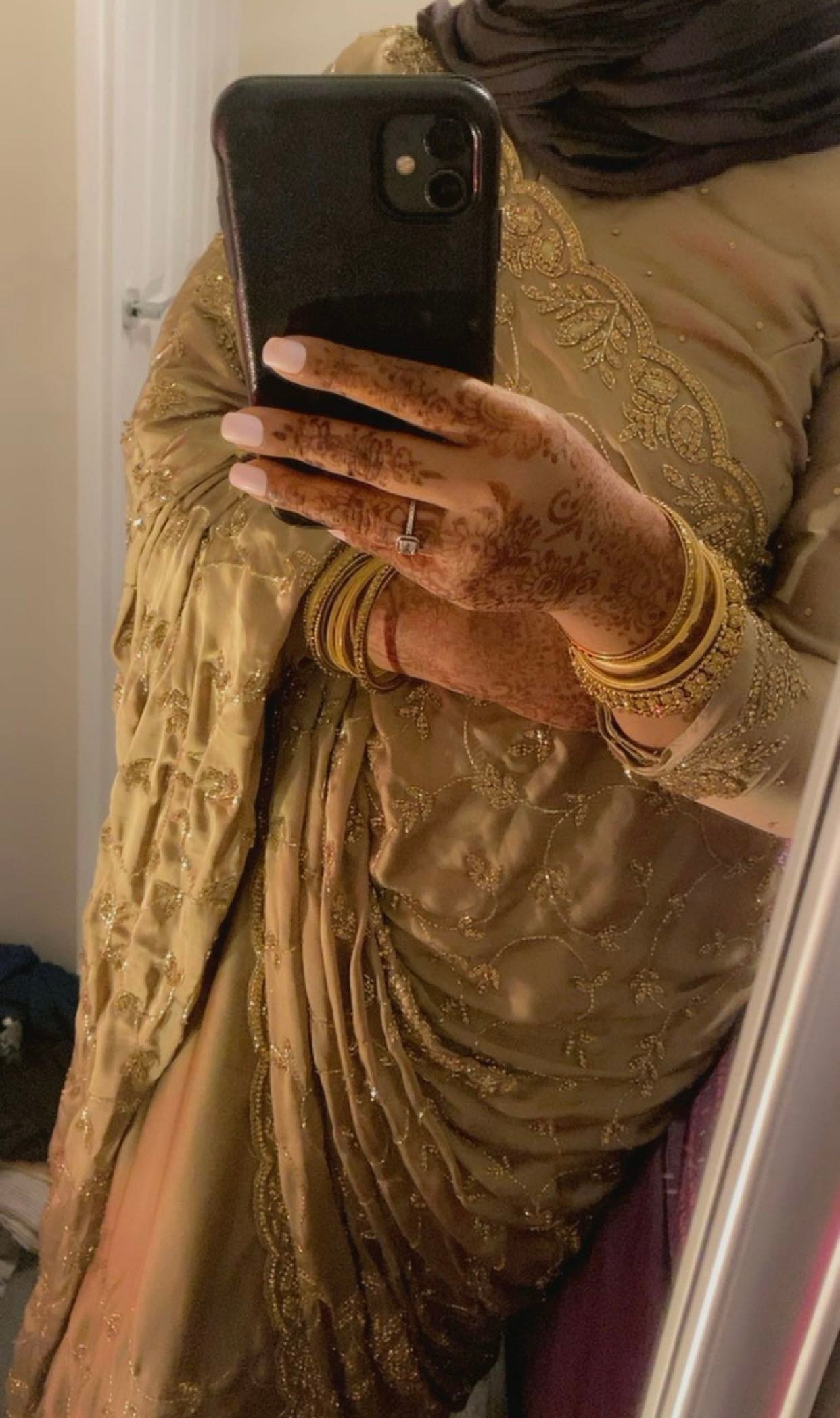 champagne gold saree