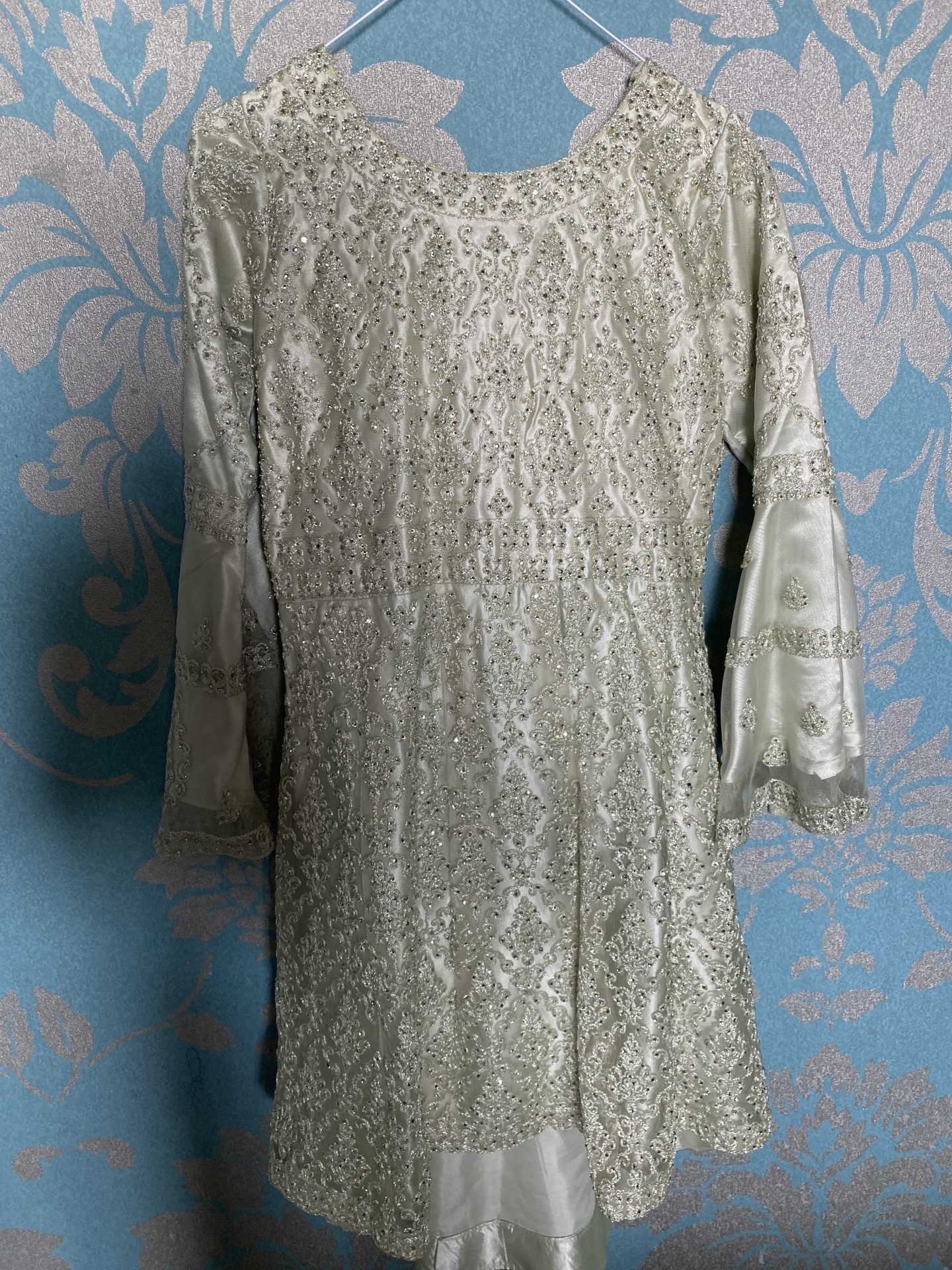 mint green shararah wedding dress